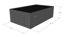 Platdak loods 6x10m | Goothoogte 3,0m