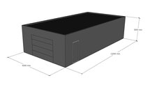 Platdak loods 6x12m | Goothoogte 3,0m