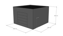 Platdak loods 6x6m | Goothoogte 4,0m