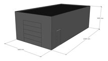 Platdak loods 6x12m | Goothoogte 4,0m