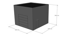 Platdak loods 6x6m | Goothoogte 5,0m