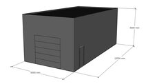 Platdak loods 6x12m | Goothoogte 5,0m