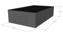 Platdak loods 7x12m | Goothoogte 3,0m