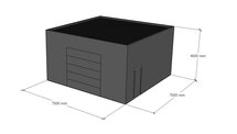 Platdak loods 7x7m | Goothoogte 4,0m