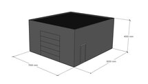 Platdak loods 7x8m | Goothoogte 4,0m