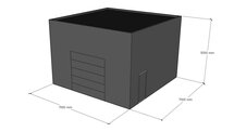 Platdak loods 7x7m | Goothoogte 5,0m