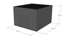 Platdak loods 7x8m | Goothoogte 5,0m