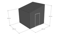 Lessenaarsdak loods 3x3m | Goothoogte 2,5m