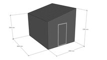 Lessenaarsdak loods 3x4m | Goothoogte 2,5m
