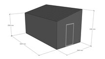 Lessenaarsdak loods 3x6m | Goothoogte 2,5m