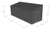 Lessenaarsdak loods 3x8m | Goothoogte 2,5m