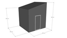 Lessenaarsdak loods 3x3m | Goothoogte 3,0m