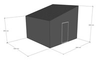 Lessenaarsdak loods 4x4m | Goothoogte 2,5m
