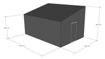 Lessenaarsdak loods 4x6m | Goothoogte 2,5m