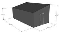Lessenaarsdak loods 4x8m | Goothoogte 2,5m