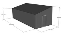 Lessenaarsdak loods 4x10m | Goothoogte 2,5m