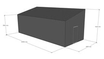 Lessenaarsdak loods 4x10m | Goothoogte 3,0m