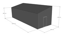 Lessenaarsdak loods 4x12m | Goothoogte 3,0m