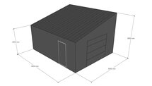 Lessenaarsdak loods 5x6m | Goothoogte 2,5m