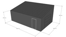 Lessenaarsdak loods 5x8m | Goothoogte 2,5m