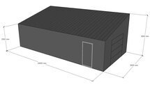 Lessenaarsdak loods 5x10m | Goothoogte 2,5m