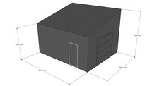 Lessenaarsdak loods 5x6m | Goothoogte 3,0m