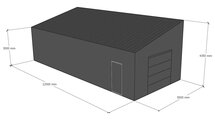 Lessenaarsdak loods 5x12m | Goothoogte 3,0m