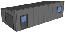 Lessenaarsdak loods/ garage 5x10m| Nokhoogte 3m | Vanaf € 21.869,- excl. BTW