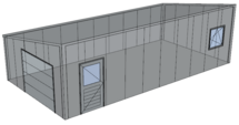 Lessenaarsdak loods/ garage 5x10m| Nokhoogte 3m | Vanaf € 21.869,- excl. BTW