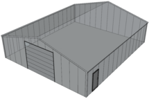 Zadeldak loods 12x14m | Goothoogte 3m | Vanaf 41.273,- excl. BTW