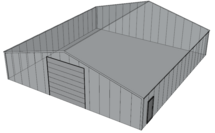 Zadeldak loods 15x16m | Goothoogte 3m | Vanaf € 54.606,- excl. BTW