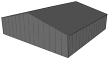 Zadeldak loods 14x14m | Goothoogte 3m | Vanaf € 46.570,- excl. BTW