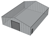 Zadeldak loods 14x18m | Goothoogte 4m | Vanaf € 64.708,- excl. BTW