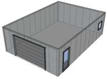 Platdak loods/ garage 7x10m | Goothoogte 3m | Vanaf € 32.038,- excl. BTW