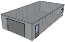Platdak loods/ garage 7x14m | Goothoogte 3m | Vanaf € 39.311,- excl. BTW