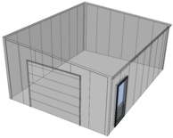 Lessenaarsdak loods/ garage 6x8m| Nokhoogte 3m | Vanaf € 21.205,- excl. BTW