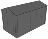 Zadeldak berging 2,5x5m | Goothoogte 2,5m | Vanaf € 7.767,- excl. BTW