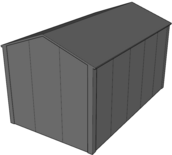 Zadeldak berging 3x5m | Goothoogte 2,5m