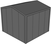 Zadeldak berging 4x4m | Goothoogte 3m|