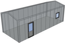 Zadeldak berging 4x10m | Goothoogte 3m|