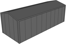 Zadeldak berging 4x10m | Goothoogte 3m|