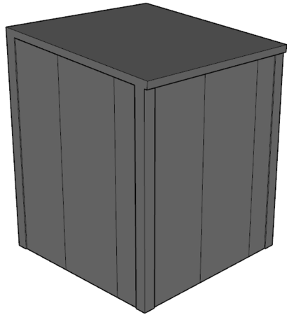 Lessenaarsdak berging 2,5x2,5m | Nokhoogte 3m |