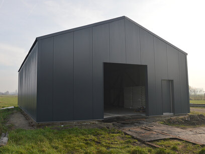 Zadeldak loods 10x16x4m te Kaprijke (BE)