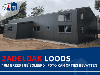 Zadeldak | 10.0m Breed | 3.0m Goothoogte | Geïsoleerd Zadeldak | 10.0m Breed | 3.0m Goothoogte | Geïsoleerd