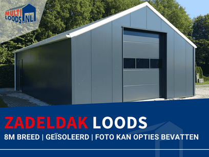 Zadeldak | 8.0m Breed | 3.0m Goothoogte | Geïsoleerd Zadeldak | 8.0m Breed | 3.0m Goothoogte | Geïsoleerd