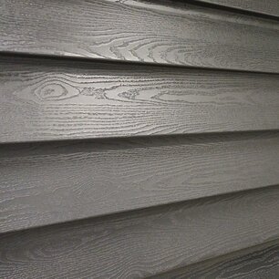 Staalrabat | 125mm plank hoote | Houtnerf structuur mat zwart | vanaf € 24,95/m2