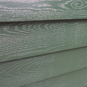 Staalrabat | 125mm plank hoote | Houtnerf structuur donker groen| vanaf € 24,95/m2